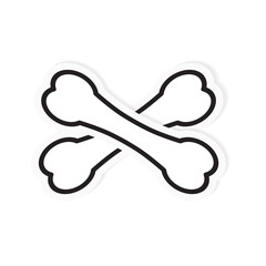 crossed dog bone icon- vector illustration
