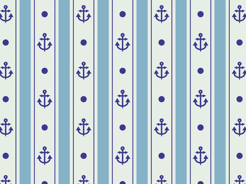 Vintage Nautical Anchor Seamless Pattern