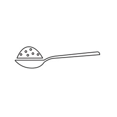 black spoon icon- vector illustration