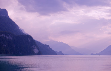 swiss lake sunset