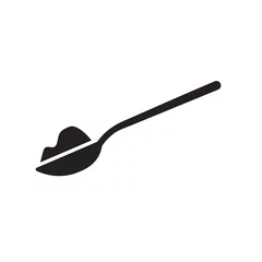 Foto op Plexiglas black spoon icon- vector illustration © chrupka