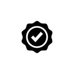Approved or Certified Medal Icon, tick mark icon vector
