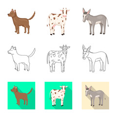 Vector design of breeding and kitchen  sign. Collection of breeding and organic  vector icon for stock.