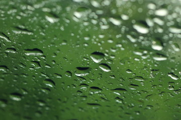 water drops on glass