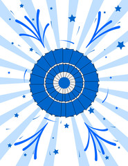 Argentina cockade on background with celestial rays