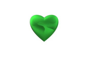 green heart isolated on white background