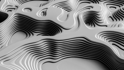 Beautiful white relief texture background. 3d illustration, 3d rendering.