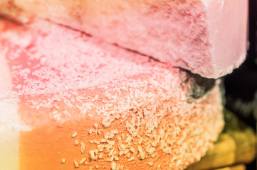 Shop cosmetic handmade soap. Fresh makeup samples. The concept of spa and relaxation. 