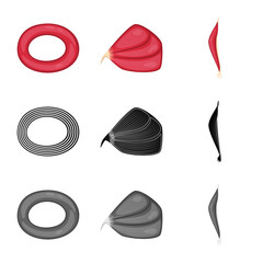 Vector illustration of fiber and muscular sign. Collection of fiber and body  stock symbol for web.