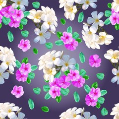 Flower seamless pattern with plumeria -vector