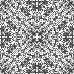 Seamless black and white floral background
