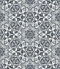Seamless black and white flower pattern