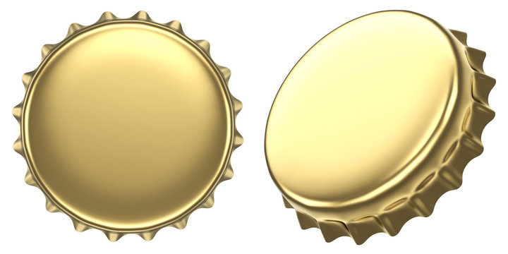 Blank golden beer bottle cap