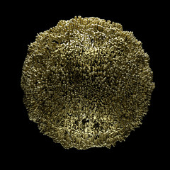 Gold sphere made of small fibers