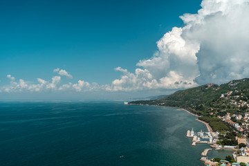 Fototapeta na wymiar Panoramic view of the beautiful city of Trieste in Italy
