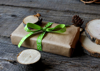 happy magic new Year wooden firewood