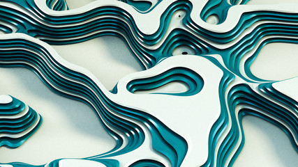 Obraz premium Beautiful abstract relief line background. 3d illustration, 3d rendering.