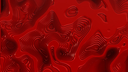 Red abstract relief line background. 3d illustration, 3d rendering.