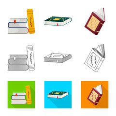 Isolated object of training and cover symbol. Set of training and bookstore  stock vector illustration.