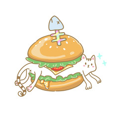 cat in burger