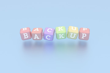 Backup computer ICT keyword. For web page, graphic design, texture or background.