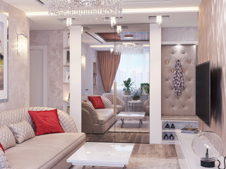 3d render of a living room in a modern style