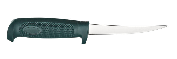 kitchen knife with plastic handle isolate on white back