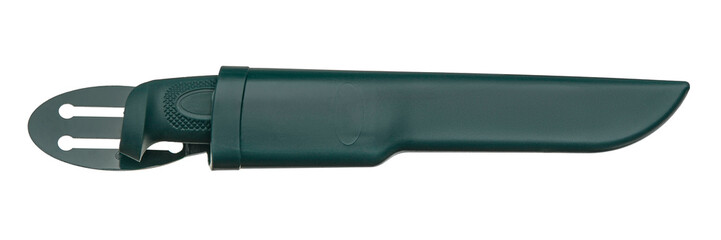 kitchen knife with plastic handle isolate on white back