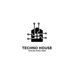 Obraz premium Techno House Logo Design Vector