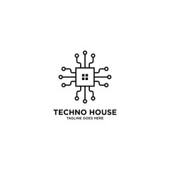 Techno House Logo Design Vector