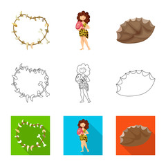 Isolated object of evolution  and prehistory logo. Collection of evolution  and development  vector icon for stock.