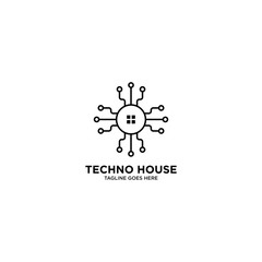 Techno House Logo Design Vector