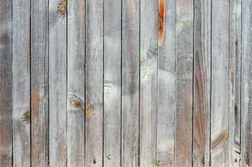 Old weathered grunge wooden boards fence wall surface closeup as wooden background