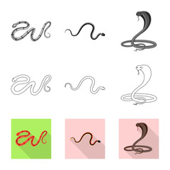 Fototapeta premium Isolated object of mammal and danger icon. Set of mammal and medicine stock symbol for web.