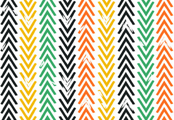 Seamless vintage colour tone Chevron zig zag pattern illustration vector - Distressed graphic pattern wallpaper background