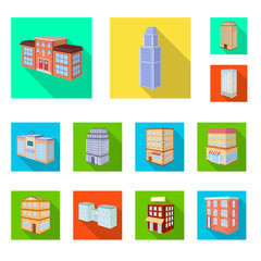 Vector illustration of construction and building icon. Set of construction and estate vector icon for stock.