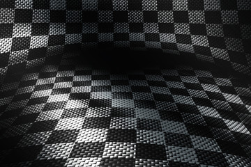 carbon fiber background. checkered pattern. 3d illustration material design. - 268159688