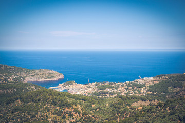 Fototapeta premium GR221. View to the Soller town and Port de Soller.