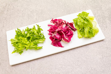 Fresh salad mix cooking background