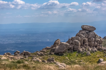 View from the top of the Caramulo mountains over the Estrela mountains
