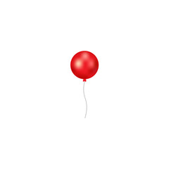 Balloon vector icon isolated on white background. Red gradient balloon icon. Useful for party poster, greeting and wedding card. Vector illustration © Yulia