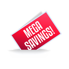 Mega Savings Shopping Announcement  Label