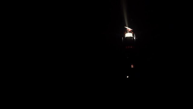 Lighthouse at night on Schiermonnikoog island, one of the Wadden islands in The Netherlands.