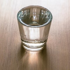 A glass of water on the table