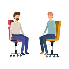 men with sitting in office chair avatar character