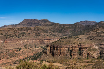 Fototapeta na wymiar Landscape in Gheralta in Tigray, Northern Ethiopia.