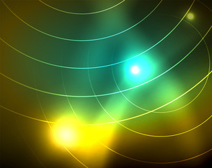 Shiny circles glowing abstract background