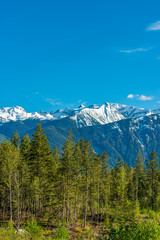 View of mountains in British Columbia, Canada.