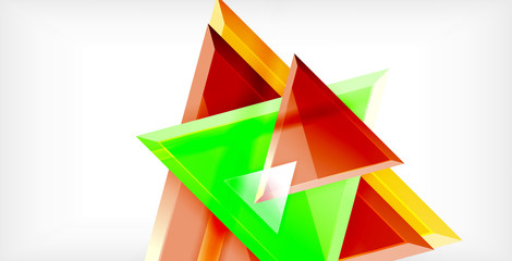 Glossy shiny triangles background