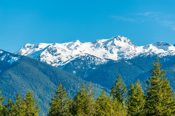 View of mountains in British Columbia, Canada.